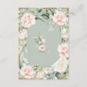 Monogram Letter L Elegant Sage Green Floral Bedankkaart (Voorkant)