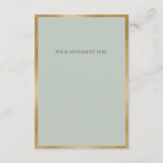 Monogram Letter L Elegant Sage Green Floral Bedankkaart (Achterkant)