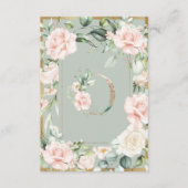 Monogram Letter L Elegant Sage Green Floral Bedankkaart (Voorkant)