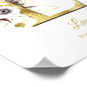 Monogram Letter L Gold Foil & Pink Floral Nursery Poster (Hoek)