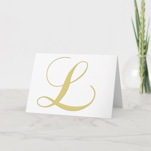 Monogram Letter L Golden Single Notitiekaartje (Voorkant)