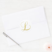 Monogram Letter L Golden Single Ronde Sticker (Envelop)