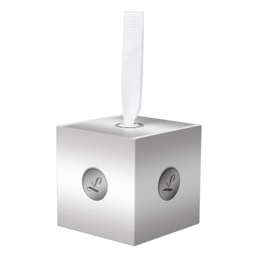 Monogram "Letter L" Kubus Ornament (Voorkant hoekig)