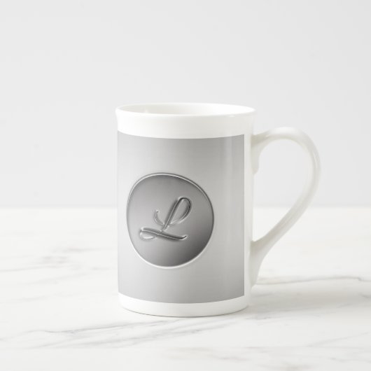 Monogram "Letter L" Porselein Kop (Rechts)