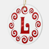 Monogram Letter L Red Keramisch Ornament (Links)