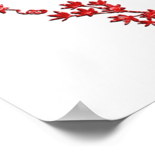 Monogram Letter L Red Leaves Poster (Hoek)