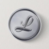 Monogram "Letter L" Ronde Button 5,7 Cm (Voorkant)