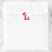 Monogram letter L, Santa hat Kerst sticker (Tas)
