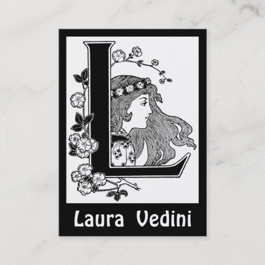 Monogram Letter L Visitekaartje (Voorkant)
