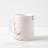 Monogram Letter L Waterverf Floral Coffee Mok (Voorkant links)