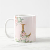 Monogram Letter L Waterverf Floral Coffee Mok (Links)