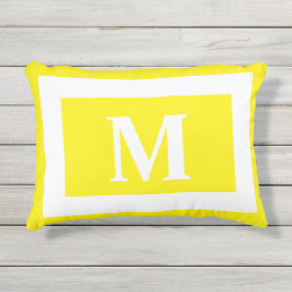 Monogram Letter Lemon Yellow Lumbar Buitenkussen