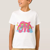 Monogram Letter M Alphabet Rainbow T-shirt (Voorkant)