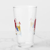 Monogram Letter M Angel Snowman Kerstmis Glas (Links)