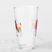 Monogram Letter M Angel Snowman Kerstmis Glas (Rechts)