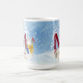 Monogram Letter M Angel Snowman Kerstmis Koffiemok (Center)