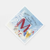 Monogram Letter M Angel Snowman Kerstmis Servet (Hoek)
