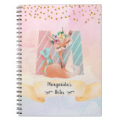 Monogram Letter M Baby Fox Girl Diary Notitieboek (Voorkant)