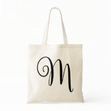 Monogram Letter "M" Budget Tas-Canvas Canvas tas