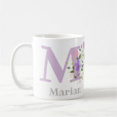 Monogram Letter M & Christelijke naam Koffiemok (Links)