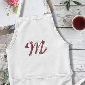 Monogram Letter M Elegant Roos Goud Bloemen Initia Standaard Schort