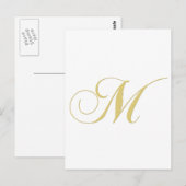 Monogram Letter M Golden Single Briefkaart (Voorkant / Achterkant)