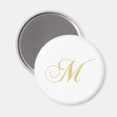 Monogram Letter M Golden Single Magneet (Voorkant / Achterkant)