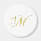 Monogram Letter M Golden Single Magneet (Voorkant)