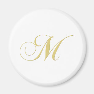 Monogram Letter M Golden Single Magneet