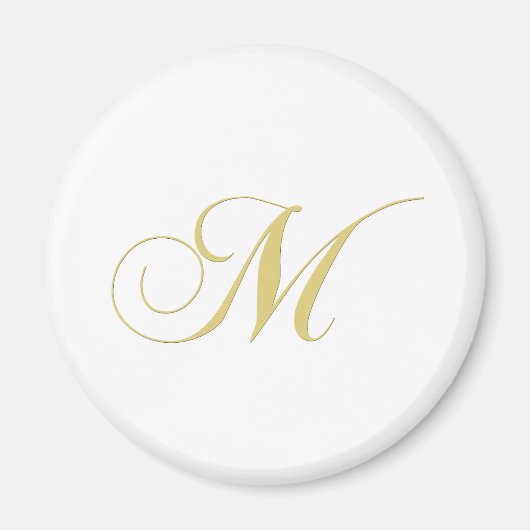 Monogram Letter M Golden Single Magneet (Voorkant)