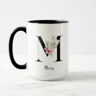 Monogram, letter M met waterverf Mok