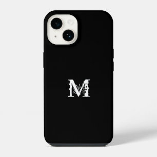 MONOGRAM LETTER M MINIMALISTISCH ZWART iPhone 14 HOESJE