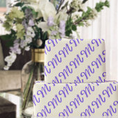 Monogram Letter M Paarse Crème Wrapping Paper Cadeaupapier