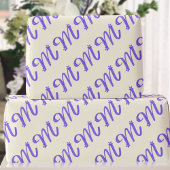 Monogram Letter M Paarse Crème Wrapping Paper Cadeaupapier