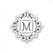 monogram-letter-m-patroon sticker (Voorkant)