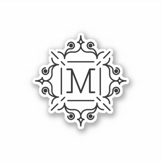 monogram-letter-m-patroon sticker (Voorkant)