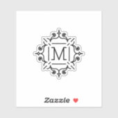 monogram-letter-m-patroon sticker (Vel)