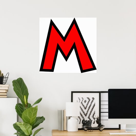 Monogram Letter M Poster (Thuiskantoor)