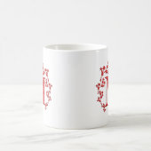 Monogram Letter M Red Leaves Koffiemok (Center)