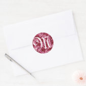 Monogram Letter M Roze Roses Sticker (Envelop)