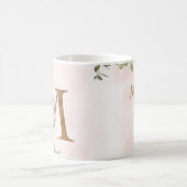 Monogram Letter M Waterverf Floral Coffee Mok (Center)