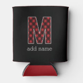Monogram Letter M - Zwart en rood buffel Blikjeskoeler (Voorkant)
