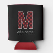 Monogram Letter M - Zwart en rood buffel Blikjeskoeler (Achterkant)