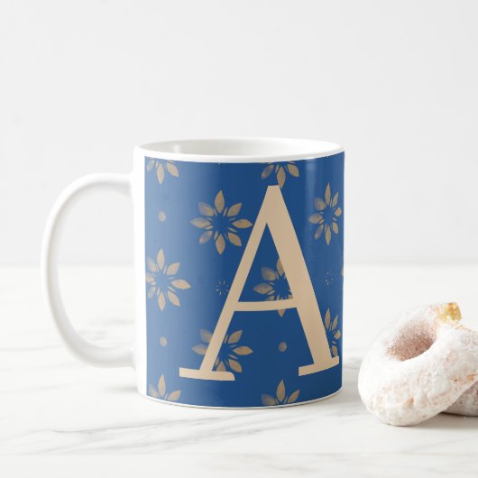 Monogram Letter Modern Patroon Koffiemok (Met donut)