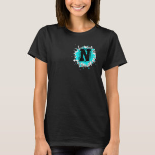 Monogram letter N alfabet Initialen voor namen ste T-shirt