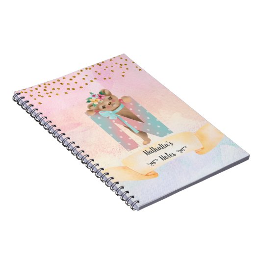 Monogram Letter N Baby Beer Girl Daily Studie Notitieboek (Rechterzijde)