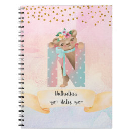 Monogram Letter N Baby Beer Girl Daily Studie Notitieboek