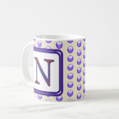 Monogram Letter N Blue Polka Dot Name Initiaal Koffiemok (Voorkant links)