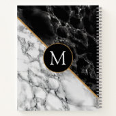 Monogram Letter Notitieboek Black White Marble (Achterkant)