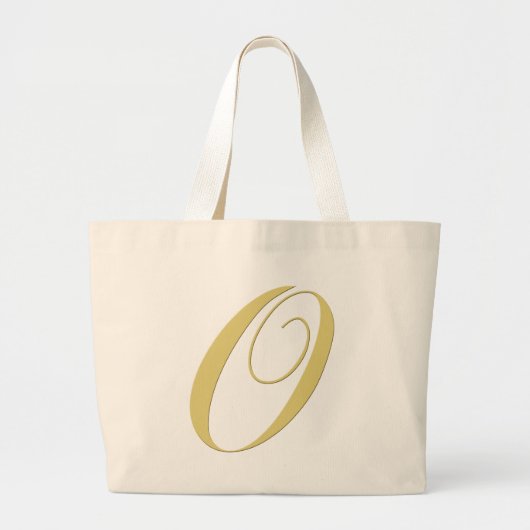 Monogram Letter O Golden Single Grote Tote Bag (Voorkant)